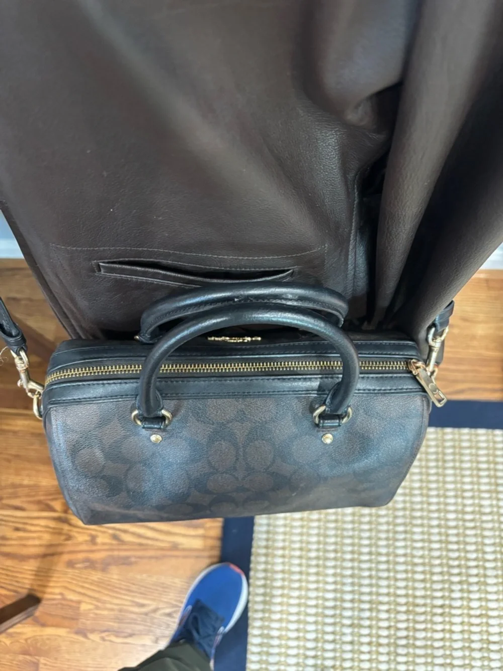 Coach Rowan Satchel in signature brown and black coated canvas - Picture 9 of 16